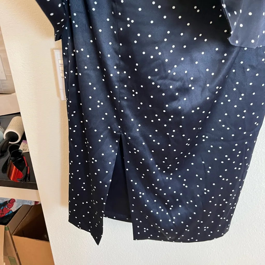 Bardot Sleeveless Polka Dot Dress - Image 4