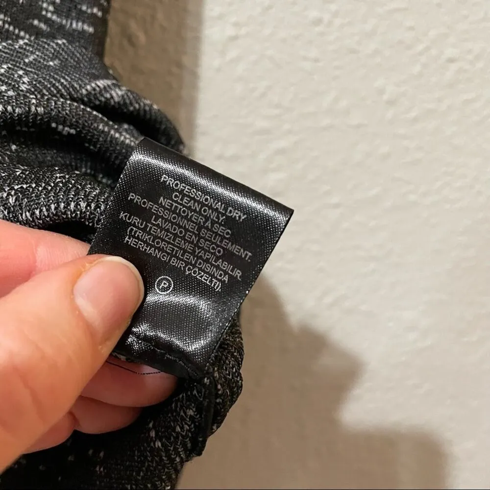 Tibi Grey & Black Short Sleeve Dark Academia Sheath Dress Womens 0 Mini Classy - Image 6