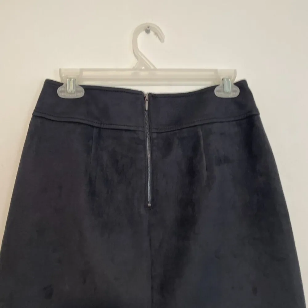 ANN TAYLOR LOFT Petites Faux Suede Shift Skirt Navy Blue Mini Skirt PETITE 4 4P - Image 9