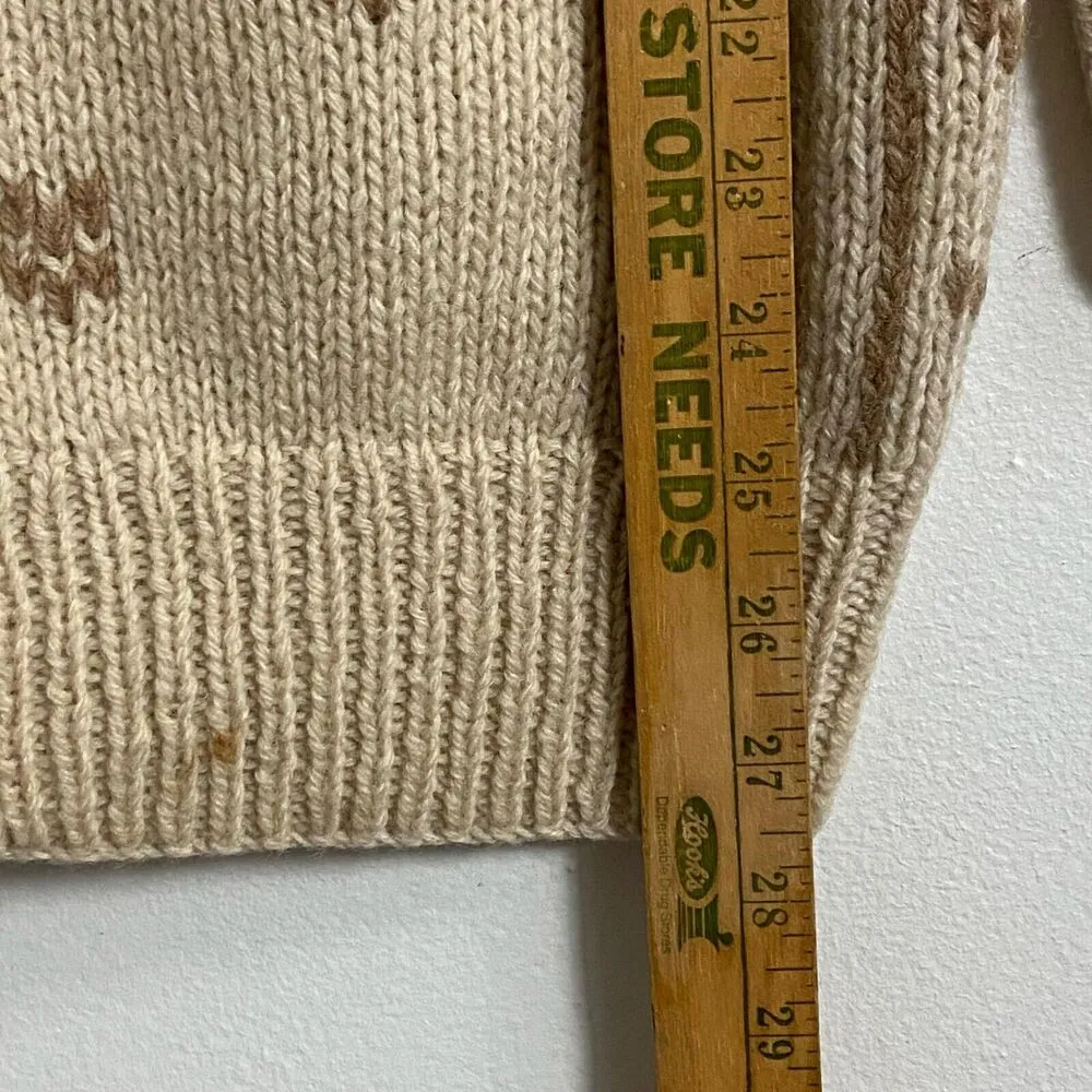 J. Christopher Knit Cardigan Sweater Button Down Women's Size L Biege High Neck Size L - Image 3