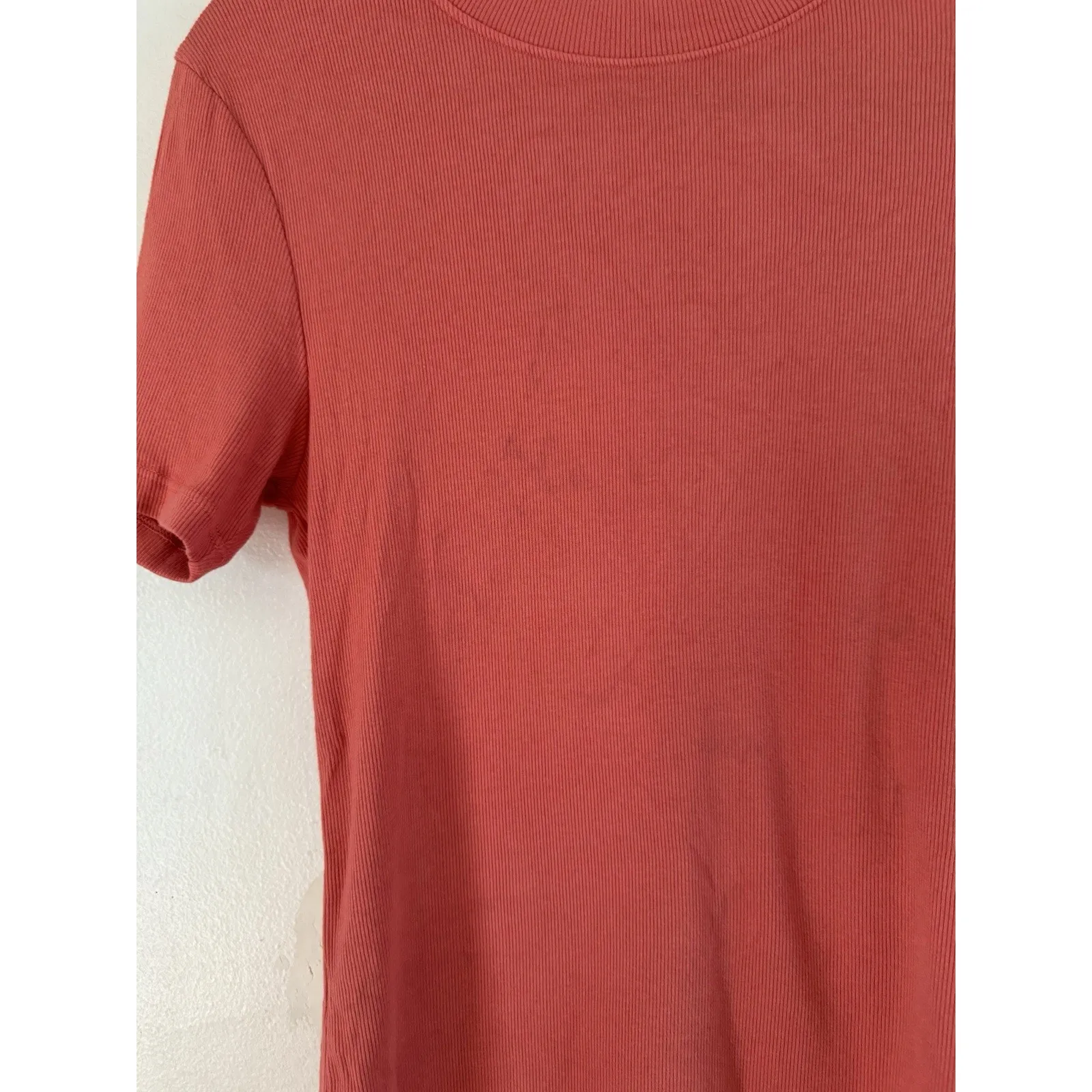 American Giant Coral Ribbed Short Sleeve Crewneck T - Image 4