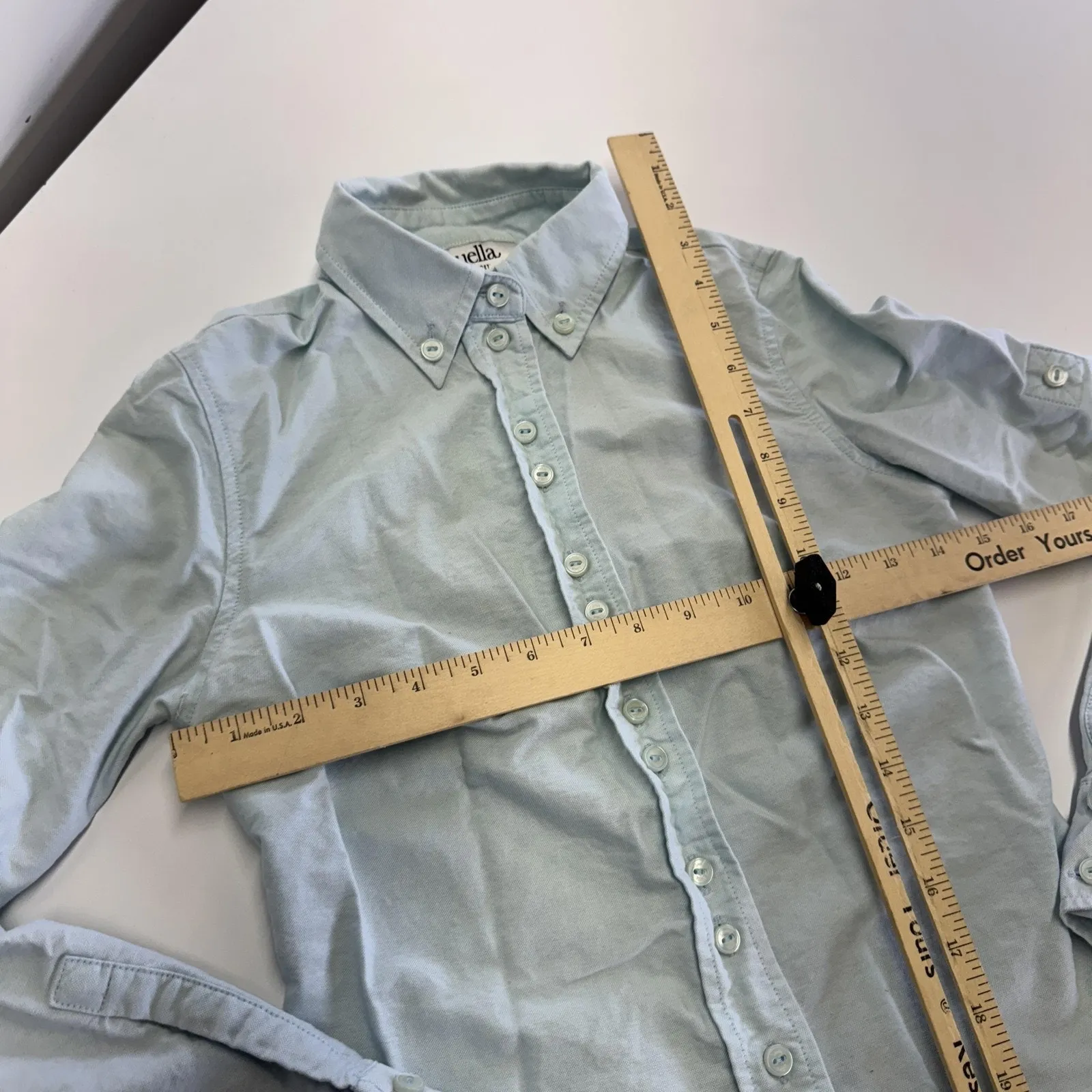 Luella For Target Shirt Womens XS Button Down Long Sleeve Fitted Casual Top Blue - Image 5