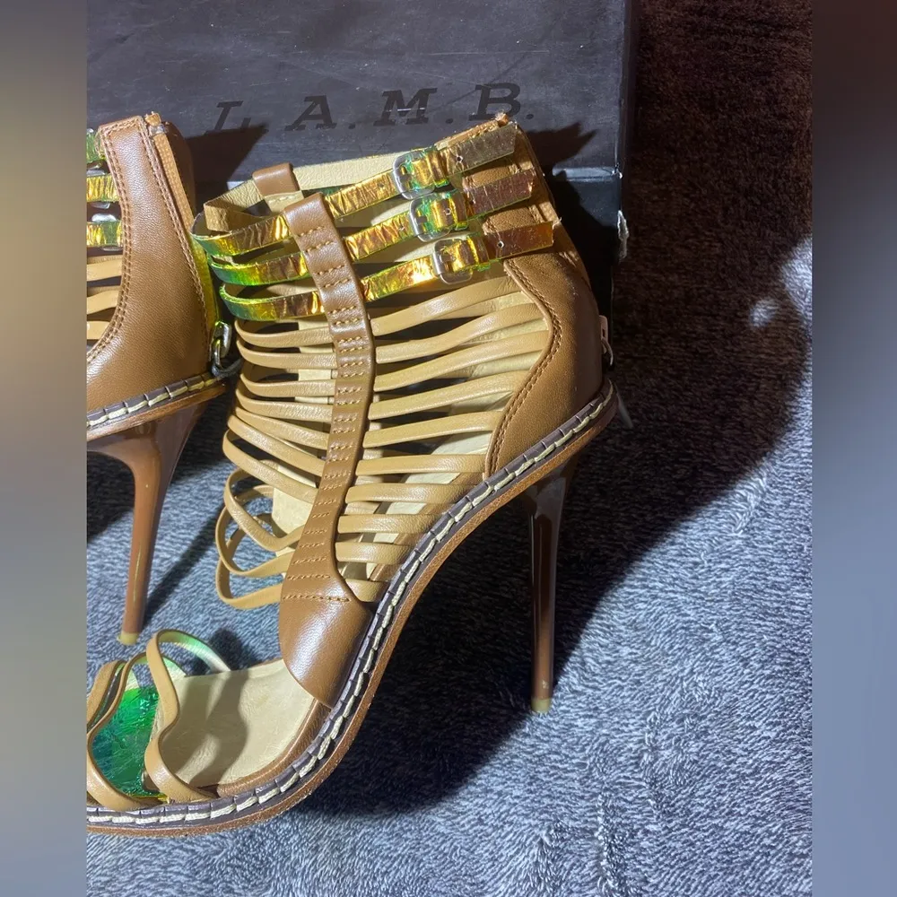 L.A.M.B By Gwen Stefani Women’s Brook Strappy Peep Toe Sandal Heels ( 7.5‎ ) - Image 3