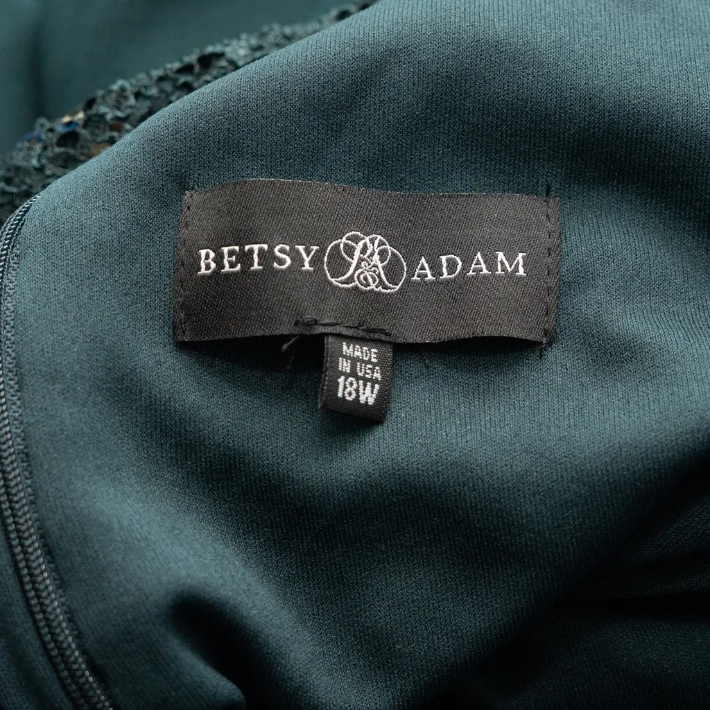 Betsy & Adam -  Lace-Top Asymmetric Long Dress - Image 4