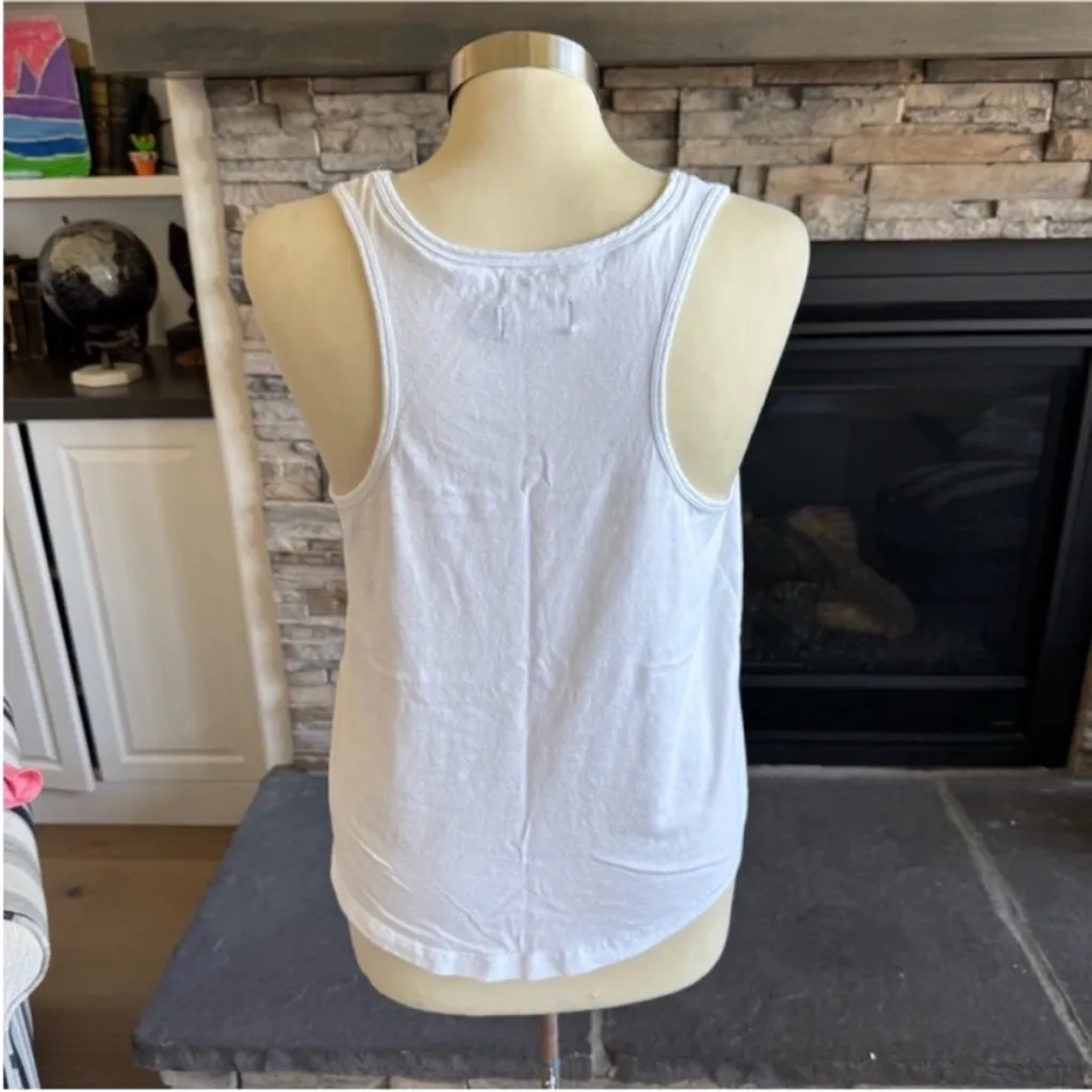 Polo by Ralph Lauren White Tank Top with Embroidered Detail - Image 3