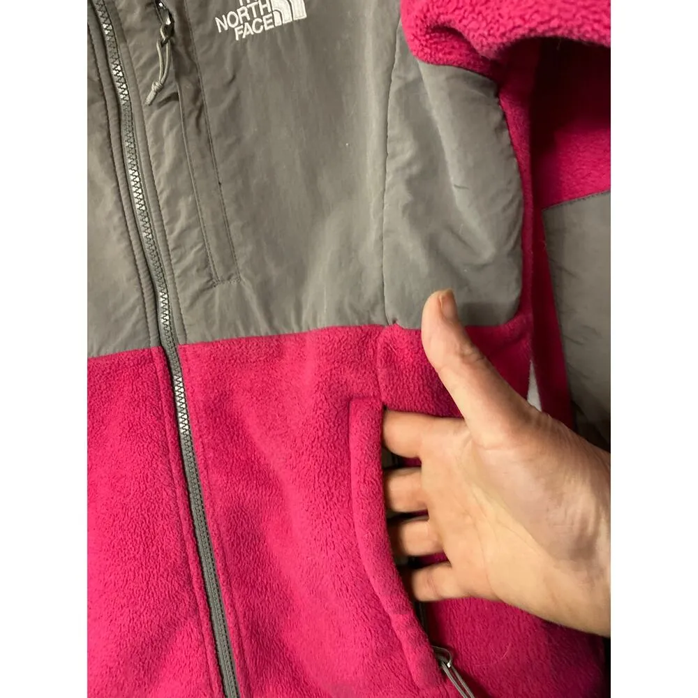The North Face Womens Size S Denali Polartec Fleece Jacket Hot Pink Gray Zip Up - Image 3