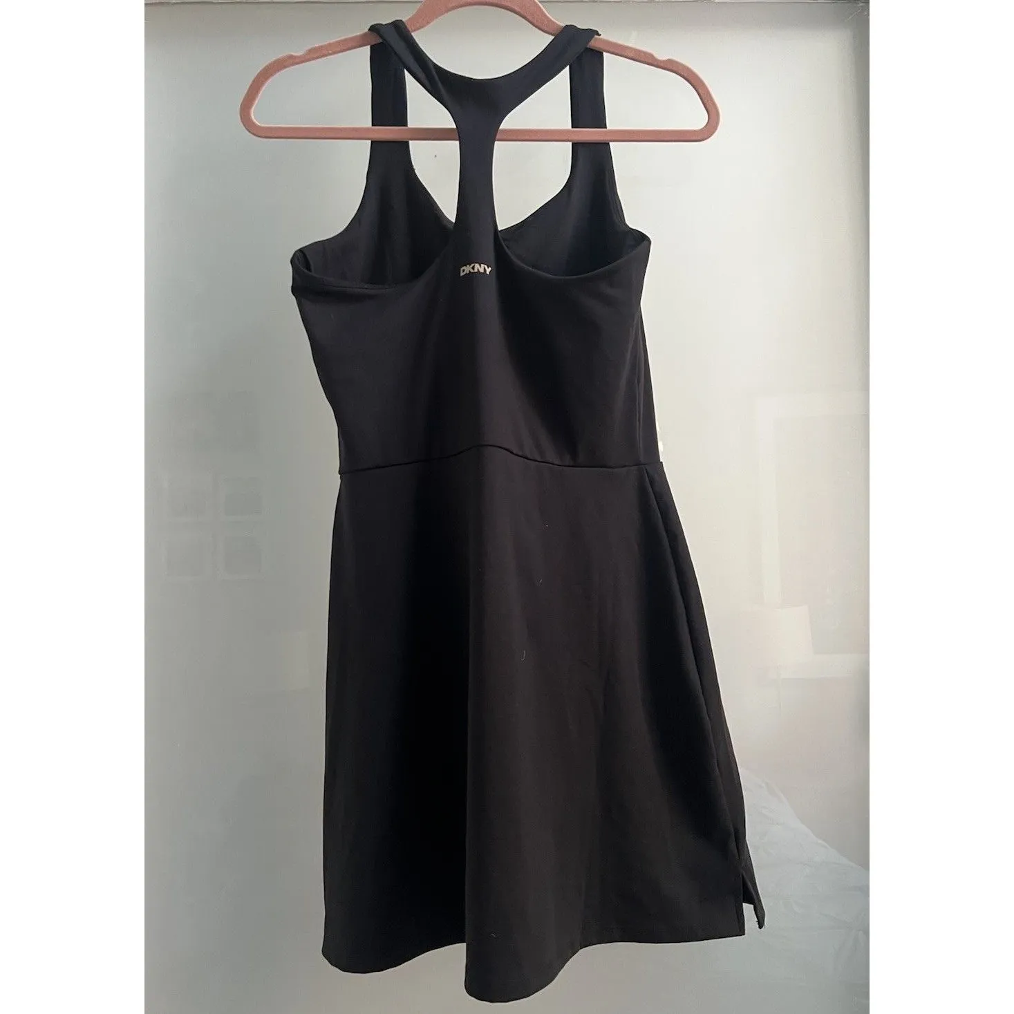 Course To Court Black Racerback Tennis Dress DKNY Sport Size Medium Built In Bra - Image 3