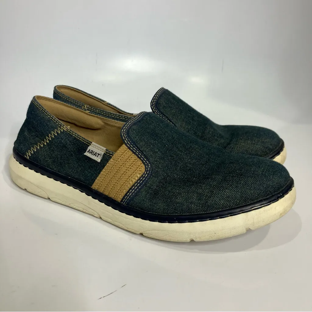 Ariat Ryder shoes in blue denim slip on women’s size 10 casual sneakers loafers - Image 2