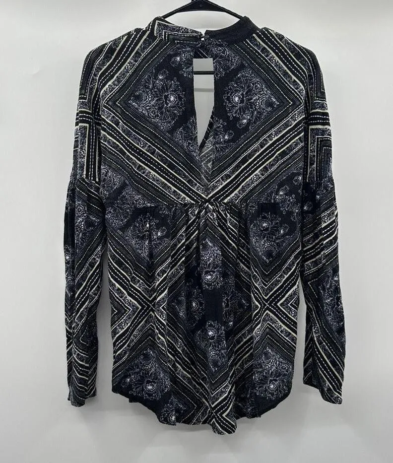 Free People Walking on a Dream Long Sleeve Paisley Print Cutout Tunic Top Size S - Image 5