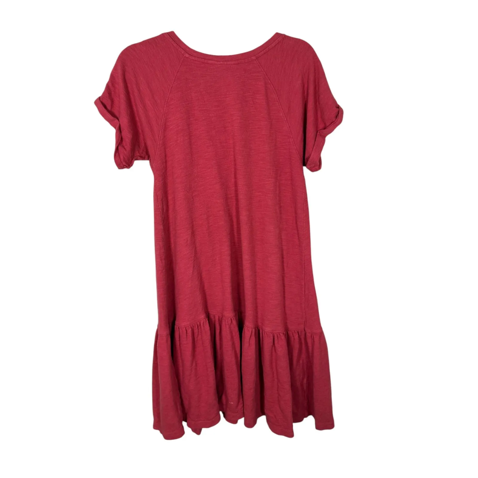 Anthropologie Saturday Sunday Kathie Flounced Mini Dress Tiered Pink Boho Small - Image 6