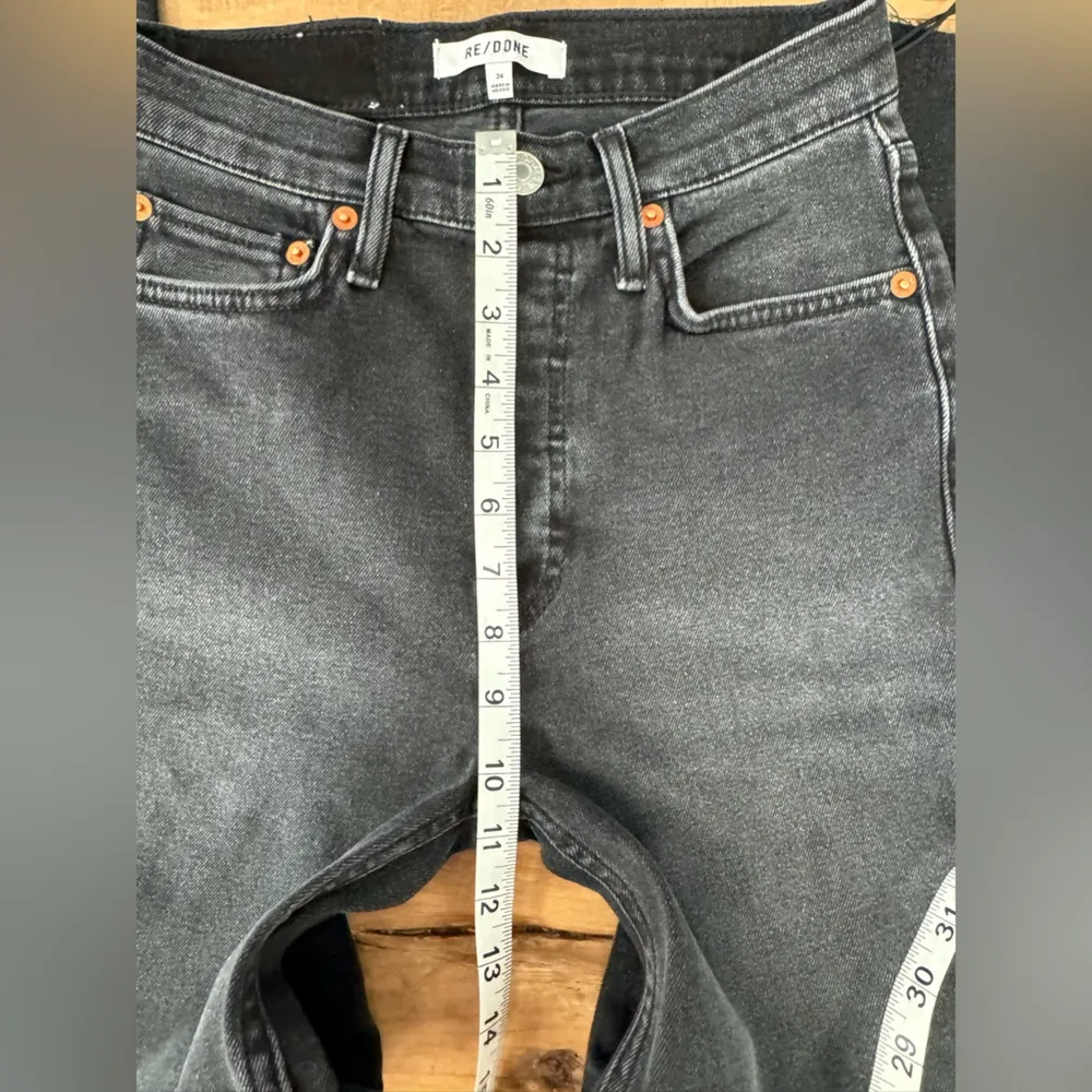 NWT REDONE 70s High Rise Stove Pipe Jeans in Jet Black ~ Size 24 - Image 12