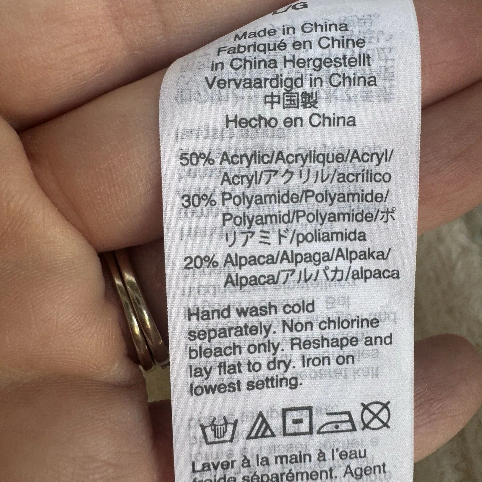 J. Crew Pointelle Cable Knit Sweater Size L Cream Alpaca Blend Mock Neck Preppy - Image 5