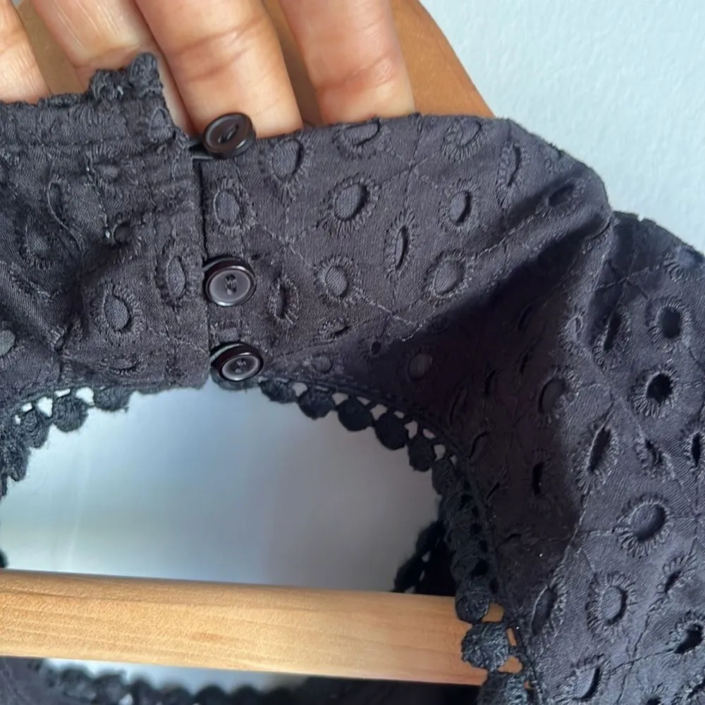 Maia Bergman Women's Crochet Eyelet Open Back Maxi Dress Black - Image 8