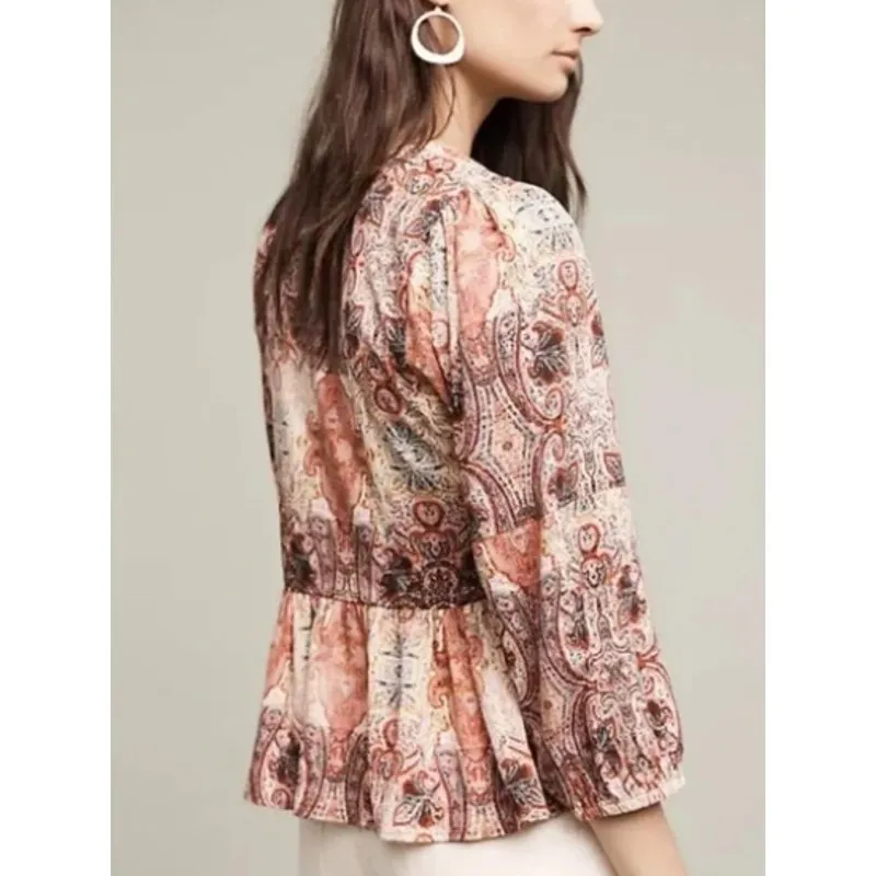 Anthropologie | Raga | Evalona Paisley Blouse | Sz XS - Image 12