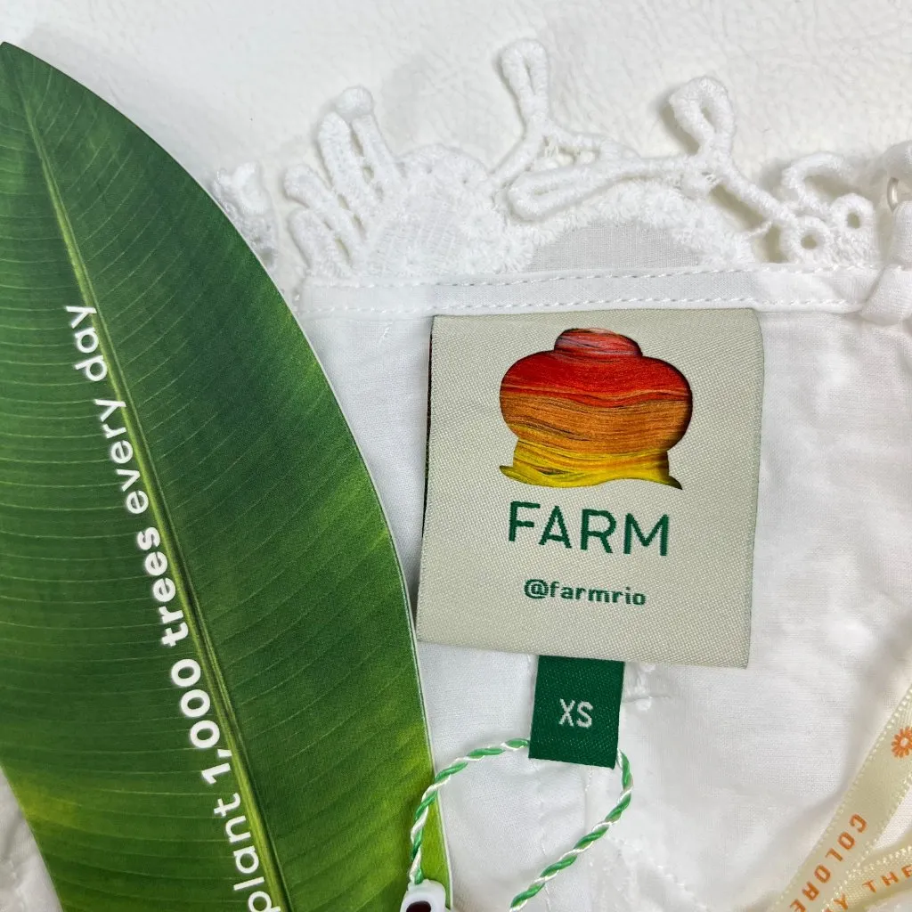 NWT Farm Rio Off-White Sleeveless Lace Embroidered Floral Tank Top Size XS - Image 8