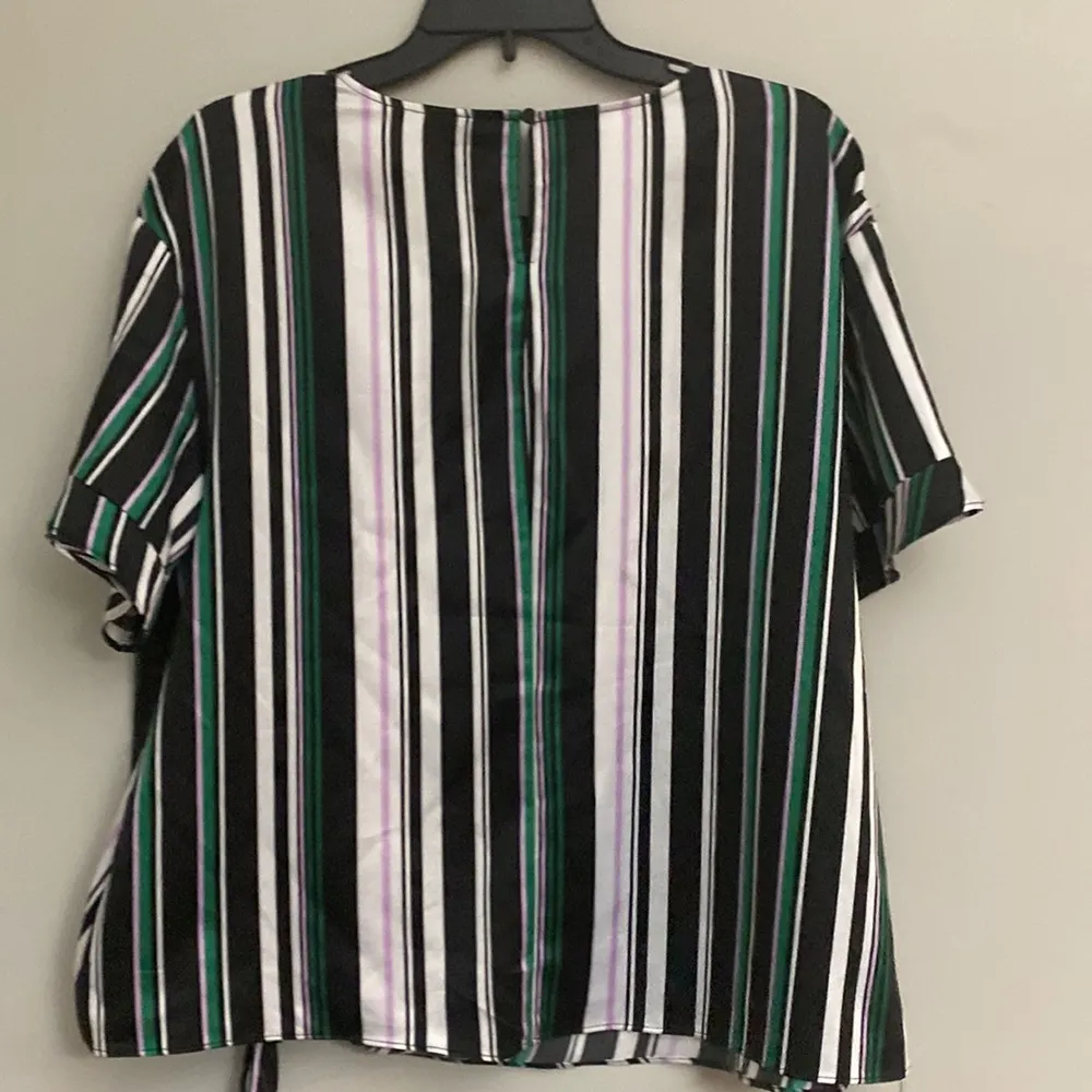 Worthington womens striped front bow top size L - Image 6