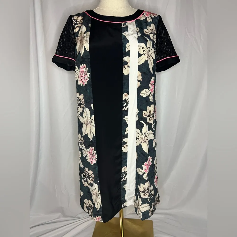 Elizabeth and James 'Montana' Mixed Media Shift Dress | S - Image 3