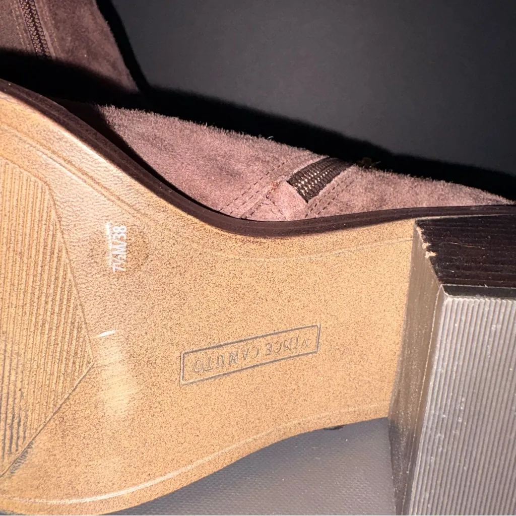 Vince Camuto Kelmi Women's Chocolate Brown Suede Ankle Boots 7.5 - Image 4