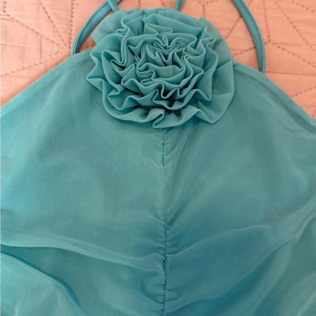 Amazon Turquoise Mini Dress - Image 6