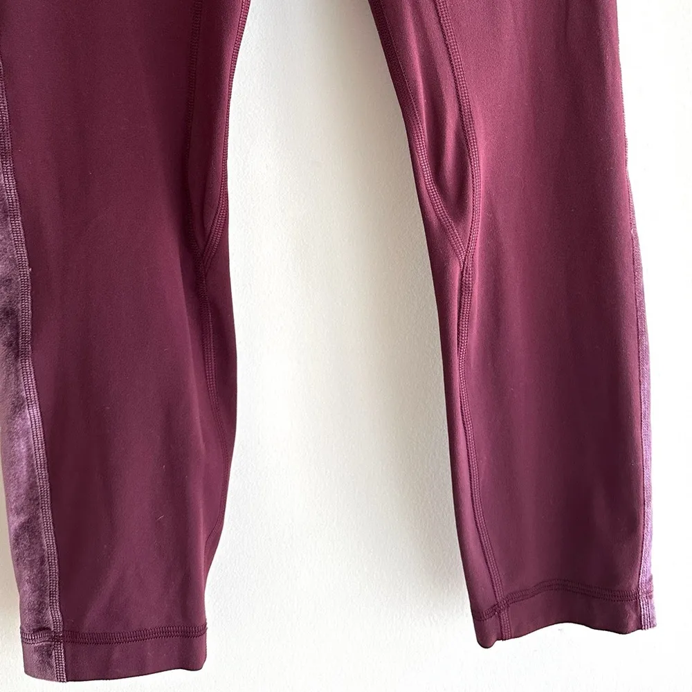 Lululemon Align Super High Rise Velvet Stripe Leggings, Garnet Red, Women's 4 - Image 16