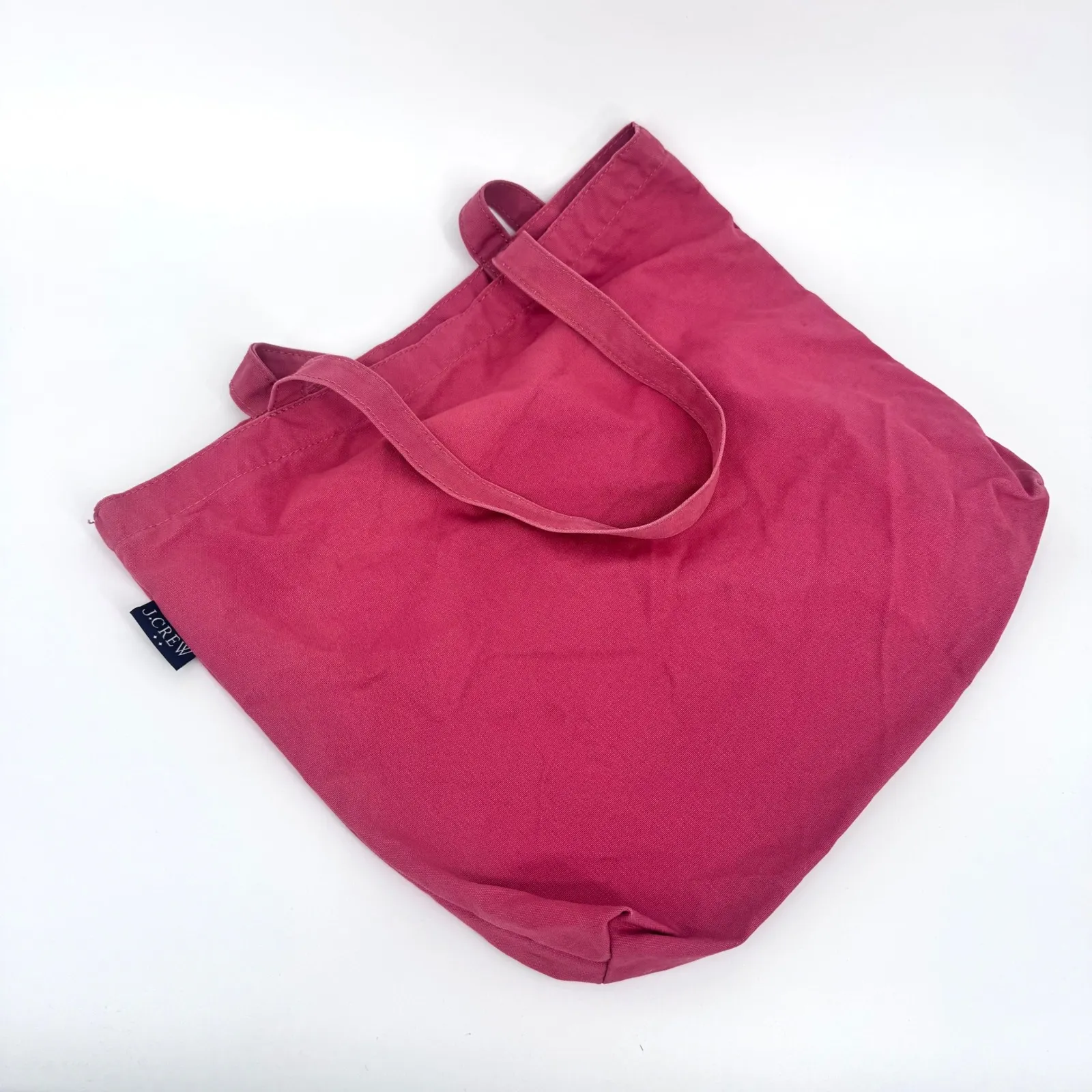 J. Crew Pink Canvas Tote Bag Beach Travel Everyday Casual Nautical Logo - Image 3