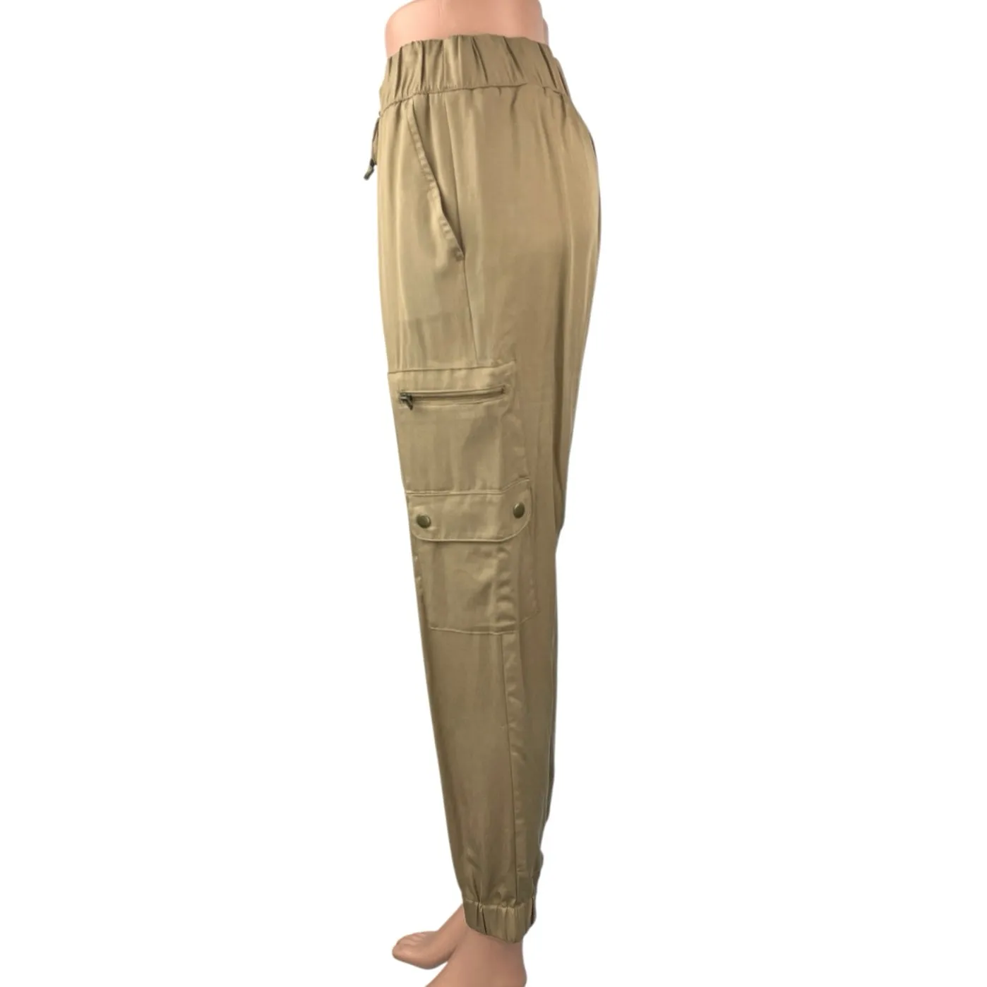 Banana Republic Womens Tan Mid Rise Drawstring Cargo Jogger Sweat Pants Size XS - Image 2