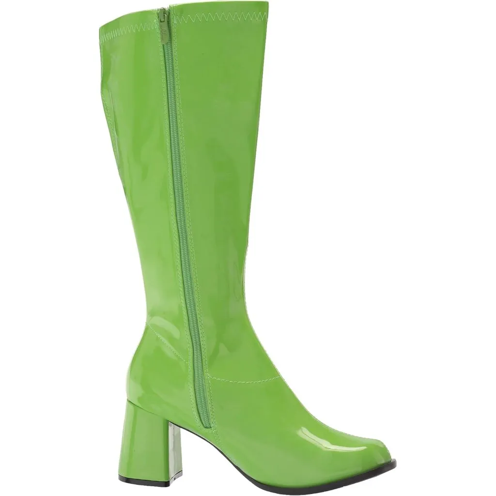 ⚡Women's Green Gogo Pull Up Boot Stacked Heel Inner Zipper Retro Knee High Boot Size 11 - Image 6