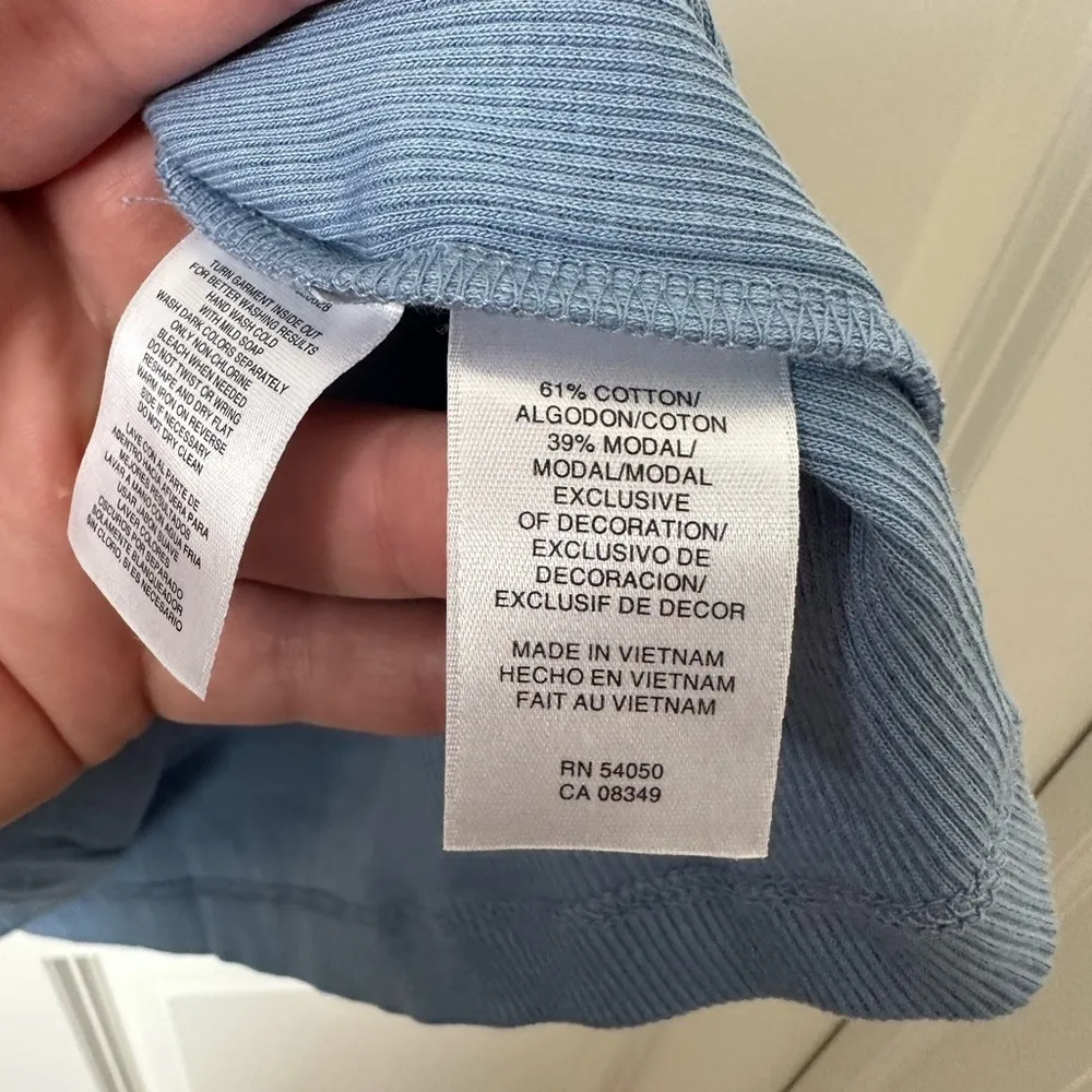 Anne Klein Sport Women's Size XXL Tank Top Blouse Beaded Blue Ribbed - Image 5