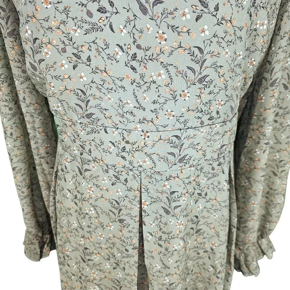 NWT JJ's House Womens Green Floral Prairie Midi Dress XL‎ - Image 4