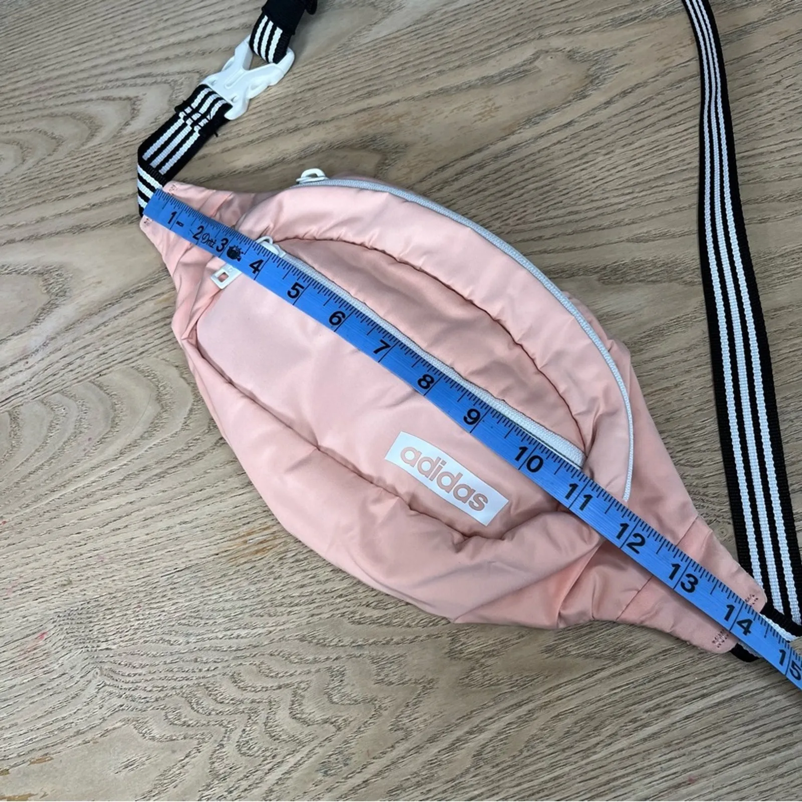 adidas Core Waist Pack Glow Pink Black Stripe Strap Fanny Pack Crossbody Bag - Image 6