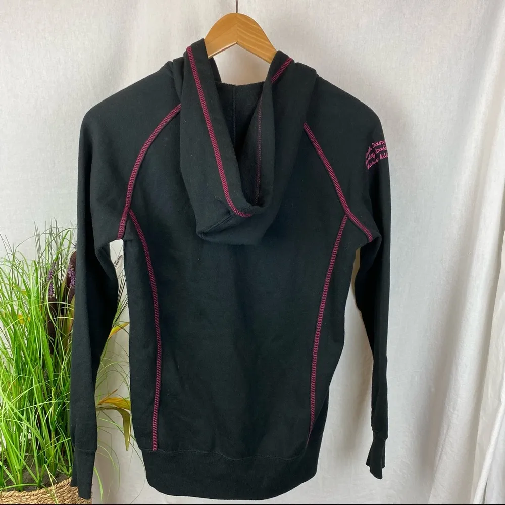Harley Davidson Marion IL Black & Pink Zip Up Hoodie Jacket M - Image 2