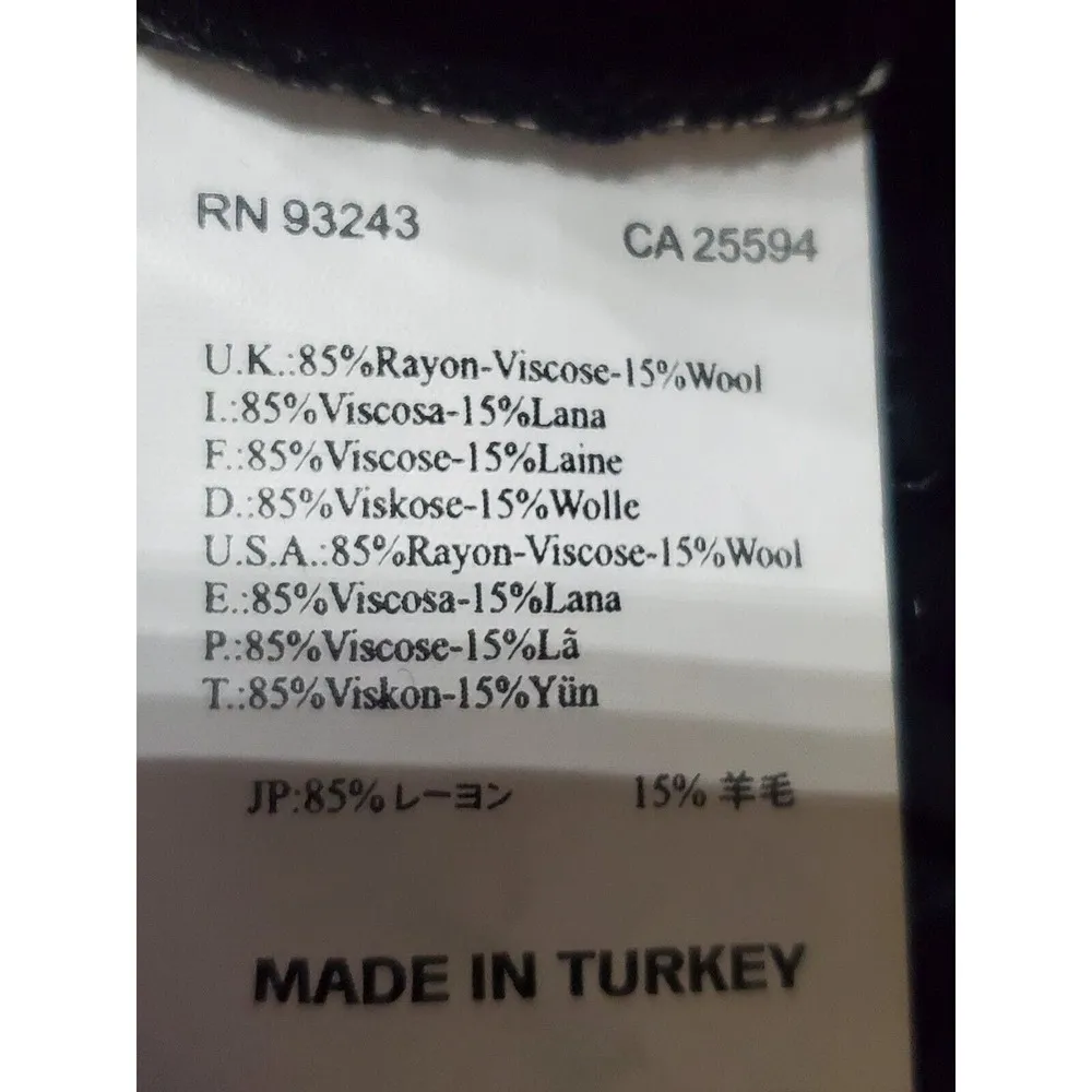 Diesel Women Black & Gray Rayon Round Neck Long Sleeve Casual Top Blouse Size XS - Image 9