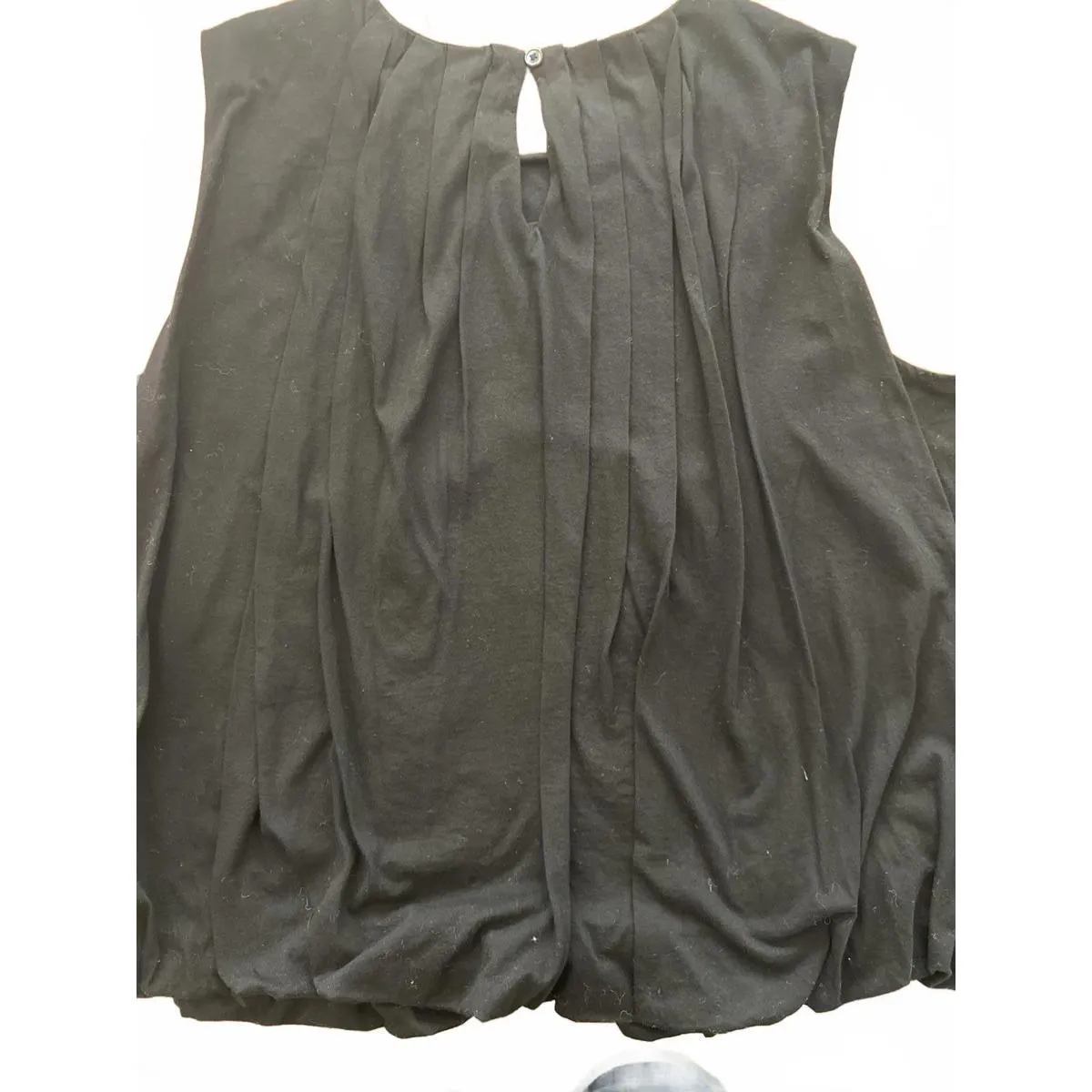 Madewell Black Sleeveless Pleated Blouse Top, Size M - Image 3