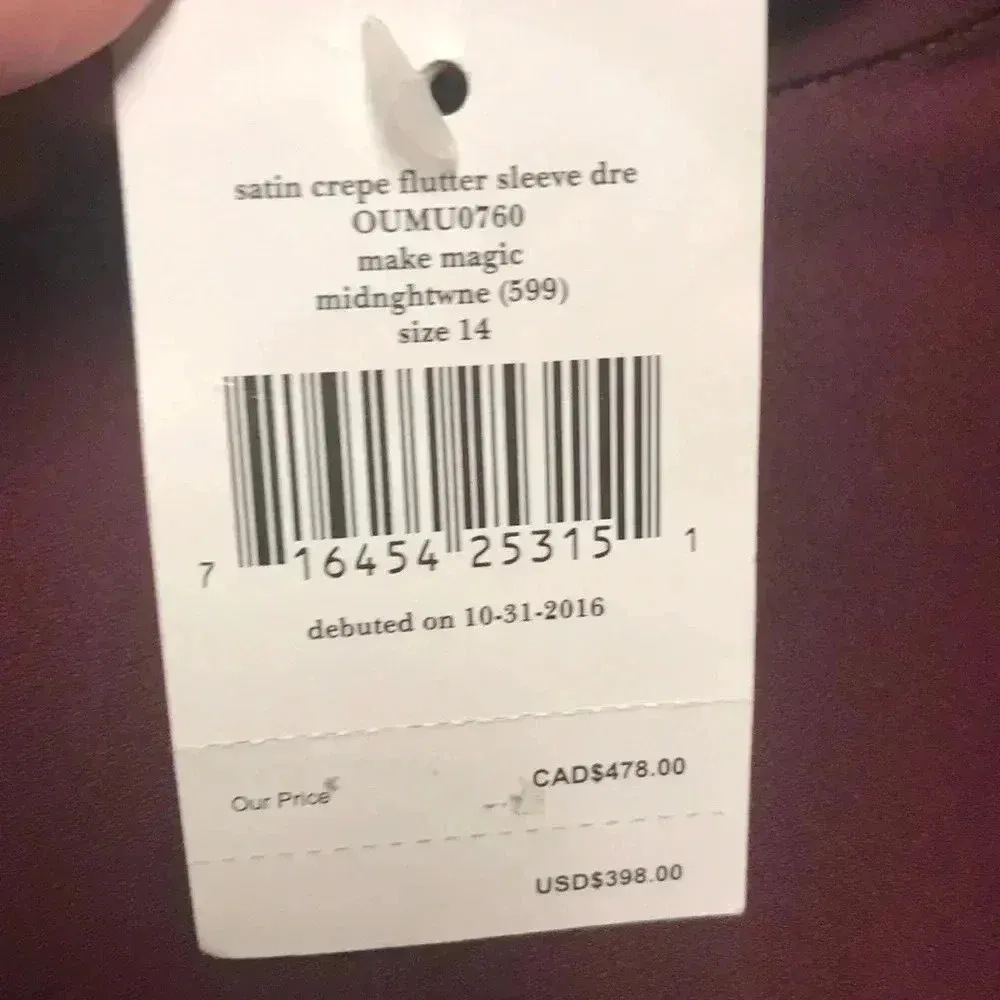 Kate Spade Flutter sleeve dress, size 14 NWT - Image 6