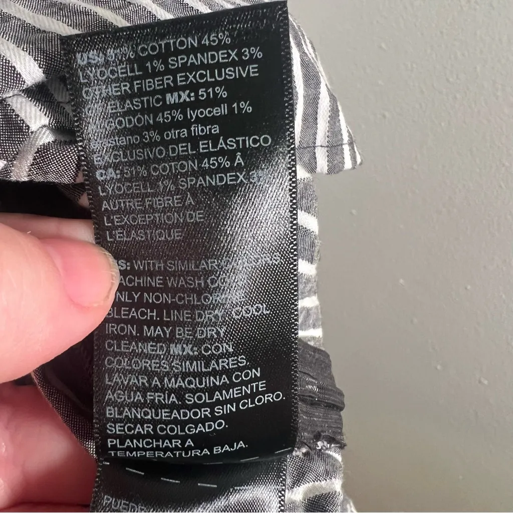 White House Black Market Striped V-Neck Top Gray Stripe 0 - Image 14