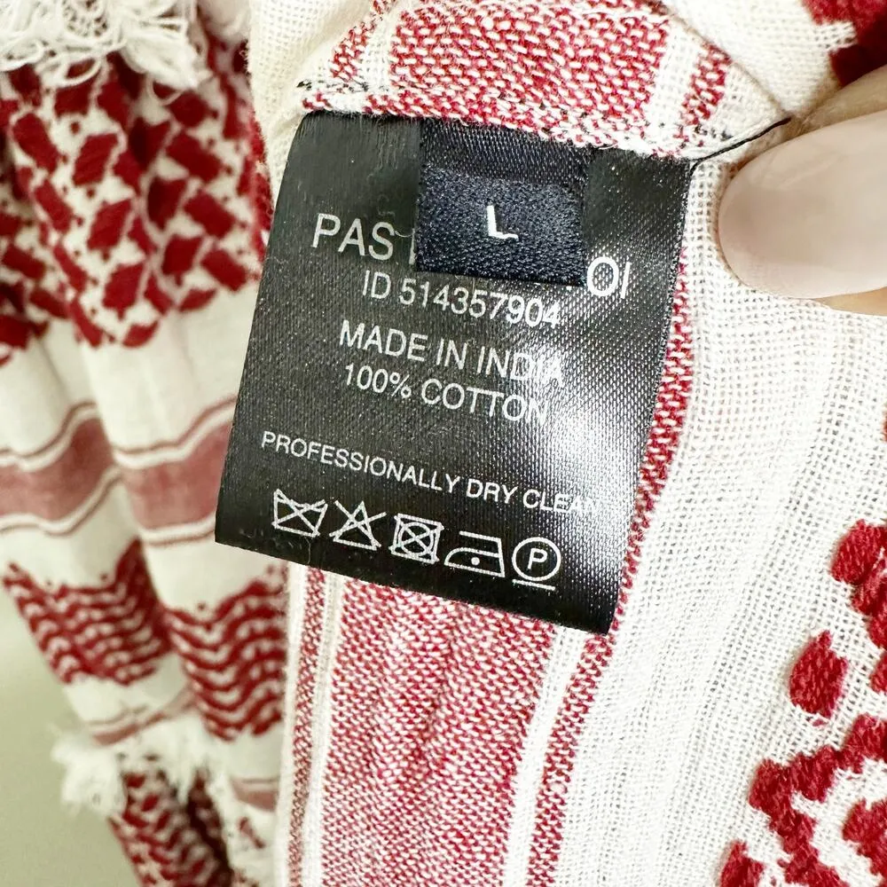 Dodo Bar Or Womens Amal Dress Maxi Tiered Sleeveless Tasseled Pink Large NEW - Image 9