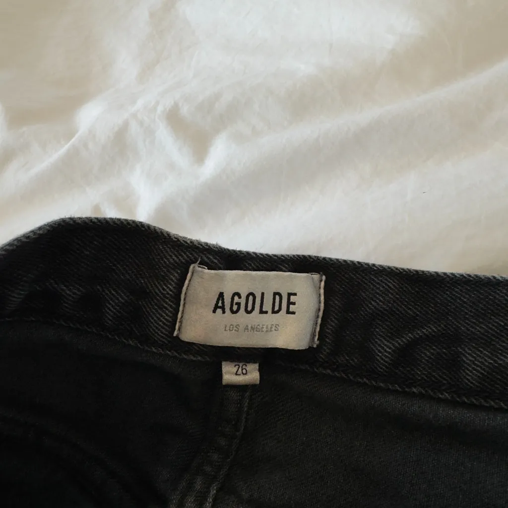 AGOLDE 90s High Rise Distressed Denim Jeans Faded Black Size 26 - Image 5