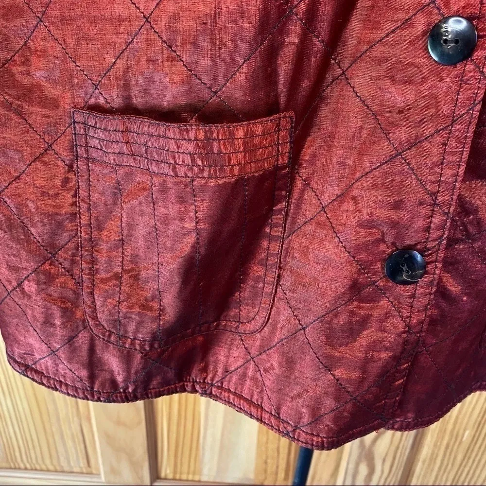 Vintage Yak Magik Patchwork Quilted Velvet Reversible Button Front Jacket XL - Image 15