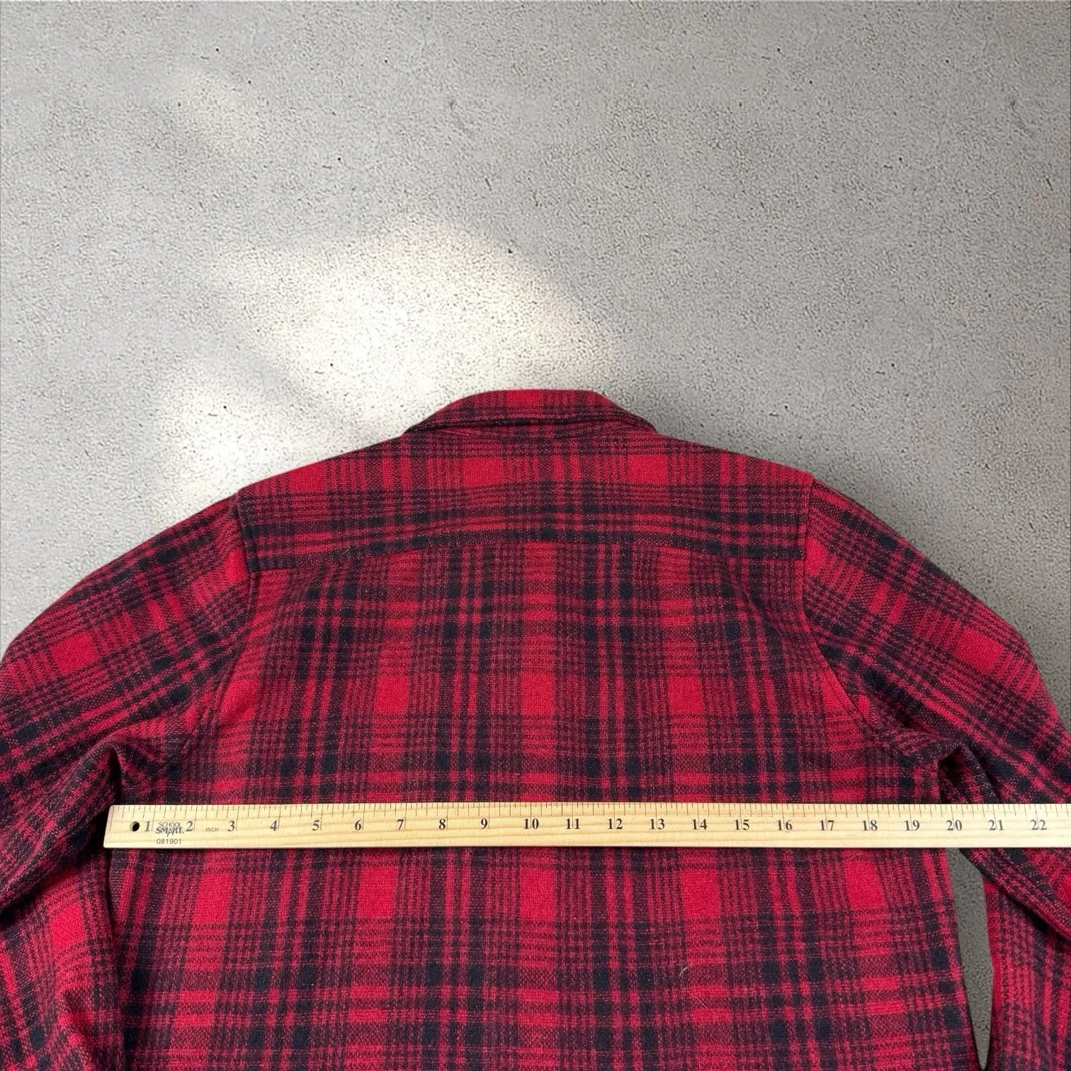Vintage Woolrich Buffalo Plaid Wool Jacket Women's Small Light Shacket Red - Image 4