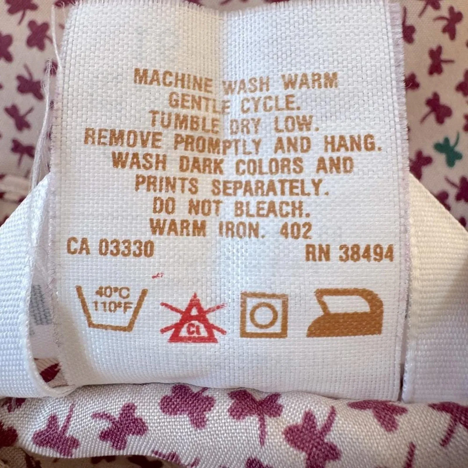 Vintage ‘70s Inner Visions by Ship ‘n Shore Clover Print Long Sleeve Blouse Red Size 16 - Image 9