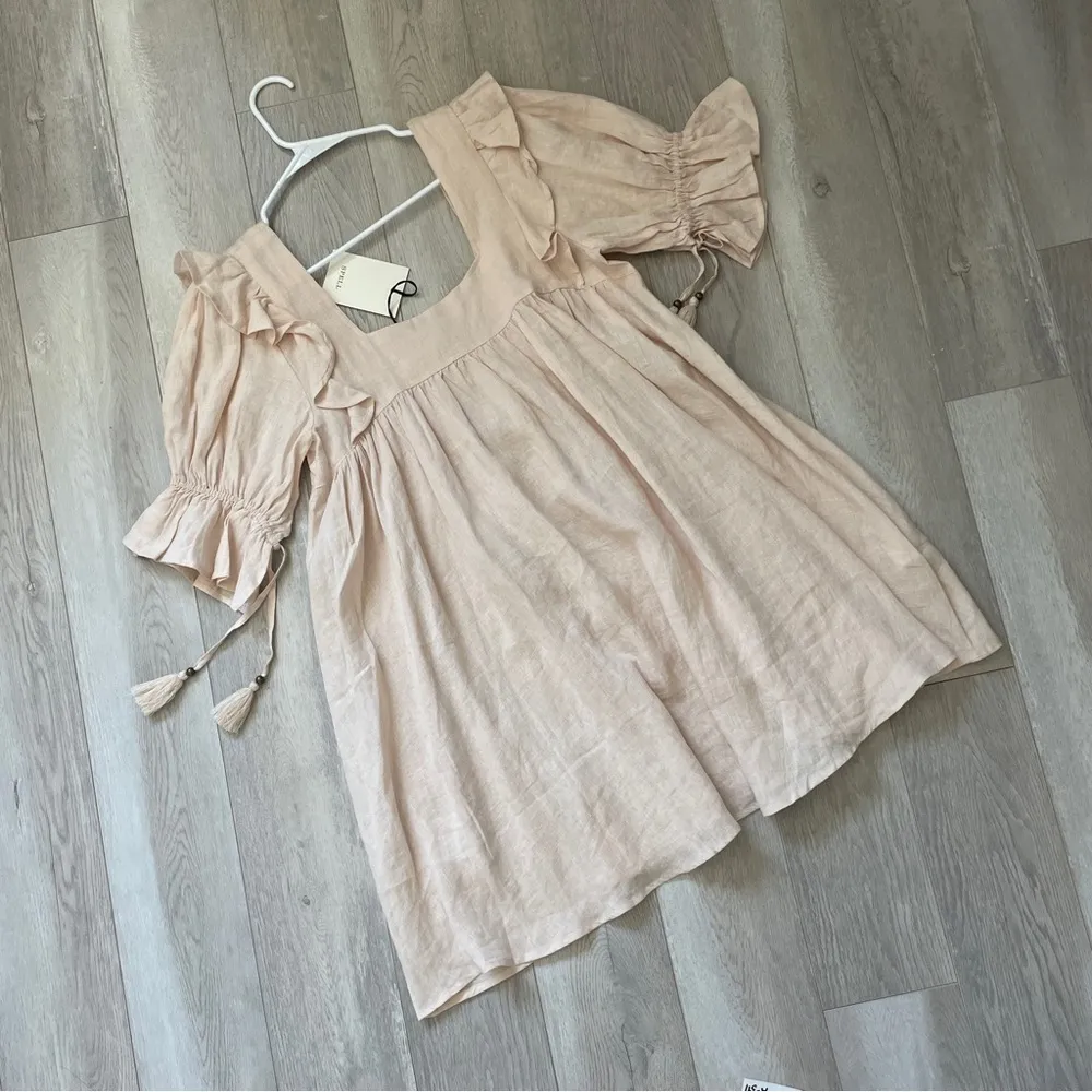 Spell & The Gypsy Linen Dress NWT mae mini womens Pink (medium) boho cottagecore - Image 7