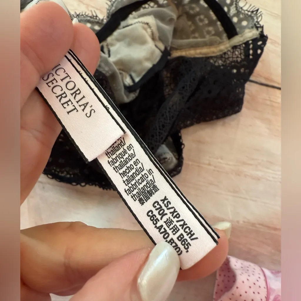 Victorias Secret Bra Bralette SEXY BOHO Size Xs Dream Angel Lace Up Black Nude - Image 5