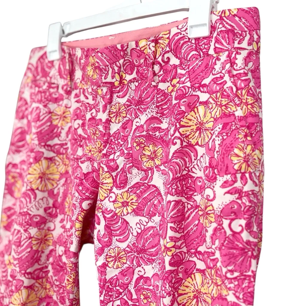 Lilly Pulitzer Whitney Roll Up Chum Bucket Print Trouser Pants Women's Size 8 - Image 3