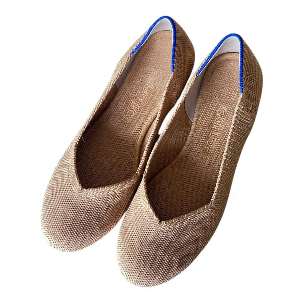 Rothy's The Flat In Portobello Camel and Blue Women's Flats Size 7 - Image 9