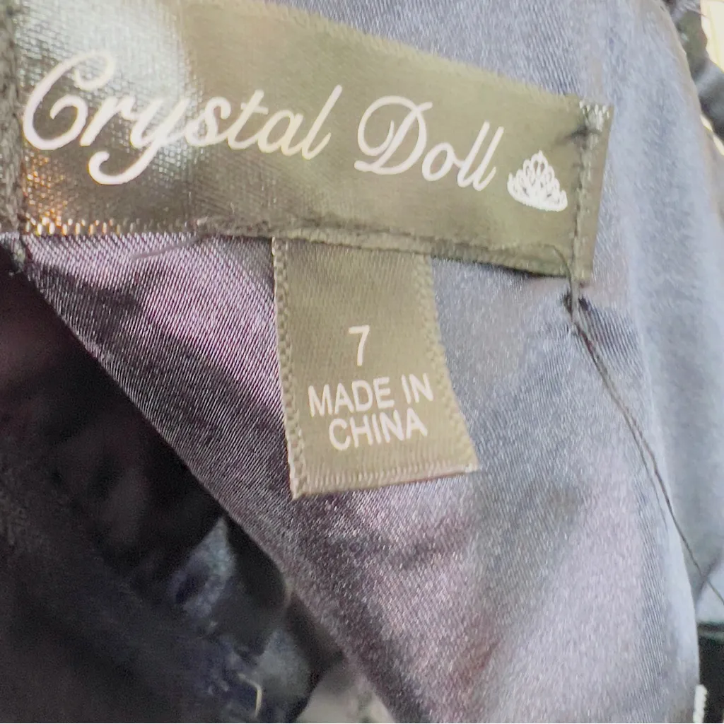 Crystal Doll Size 7 Set with Padded Halter Top & Maxi Skirt in Navy Blue - Image 13