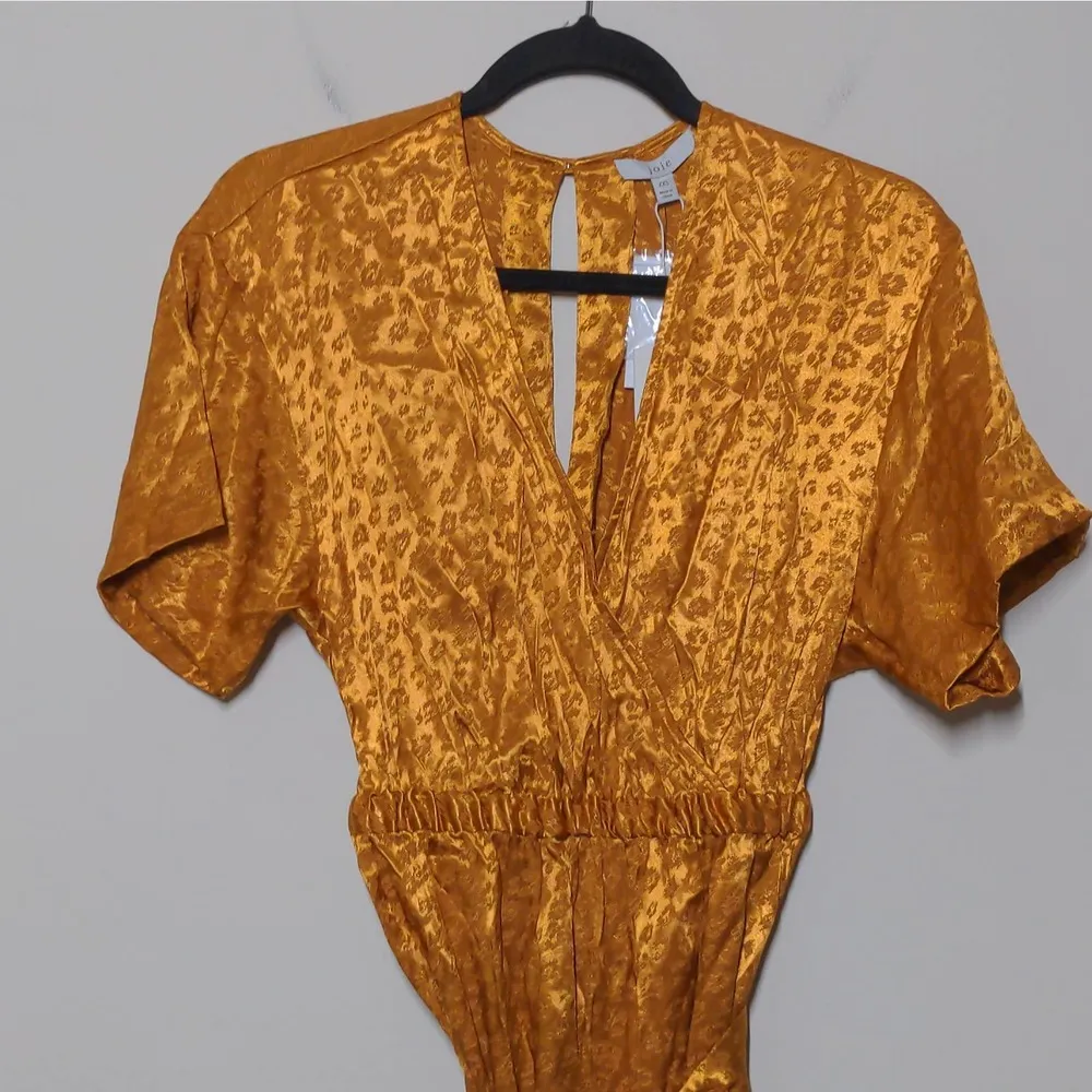 Joie Tau Leopard Print Jumpsuit Copper Animal Print XXS New with Tags (NWT) - Image 3