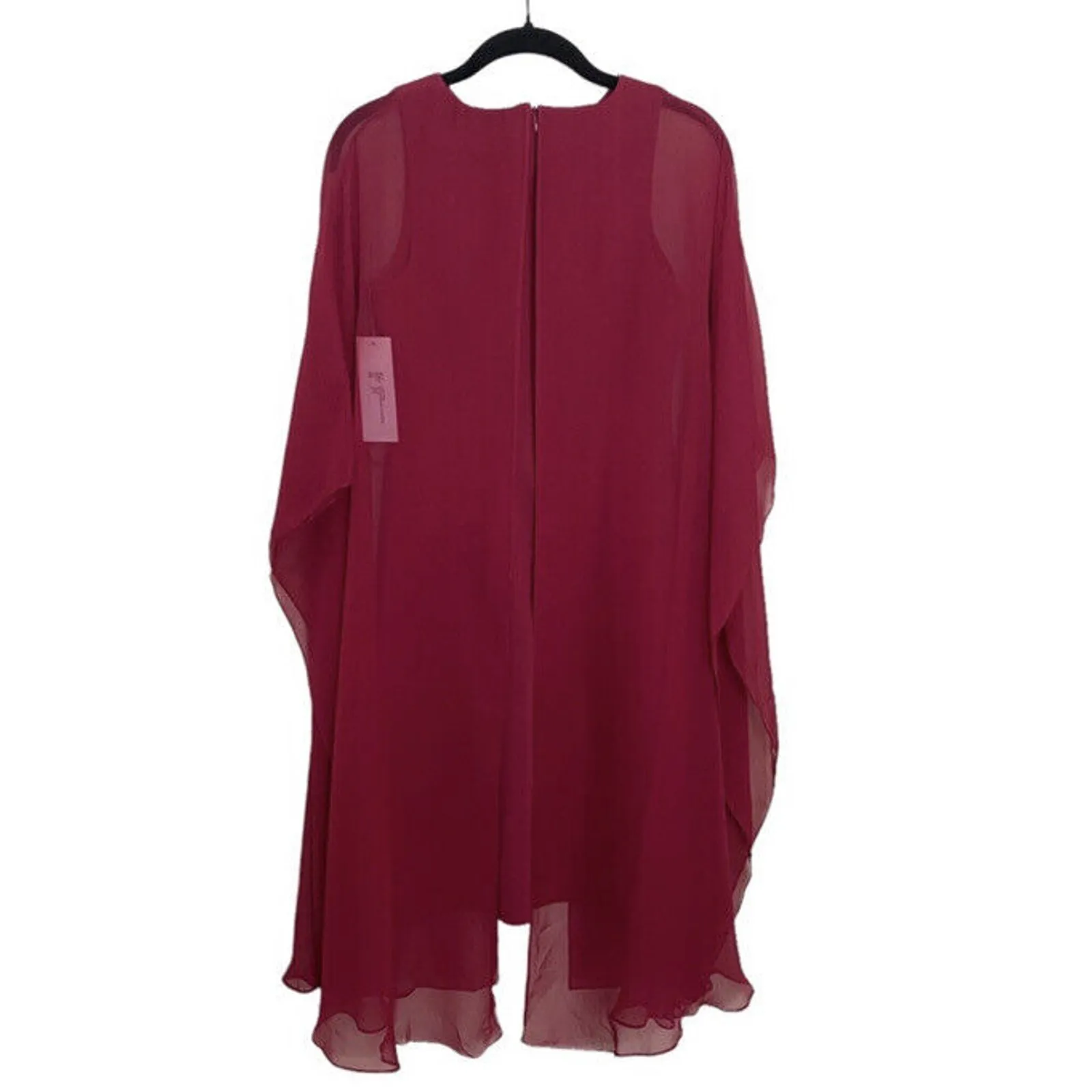 Rickie Freeman by Teri Jon Sheath Dress Pink Sheer Chiffon Cape New Size 2 - Image 9