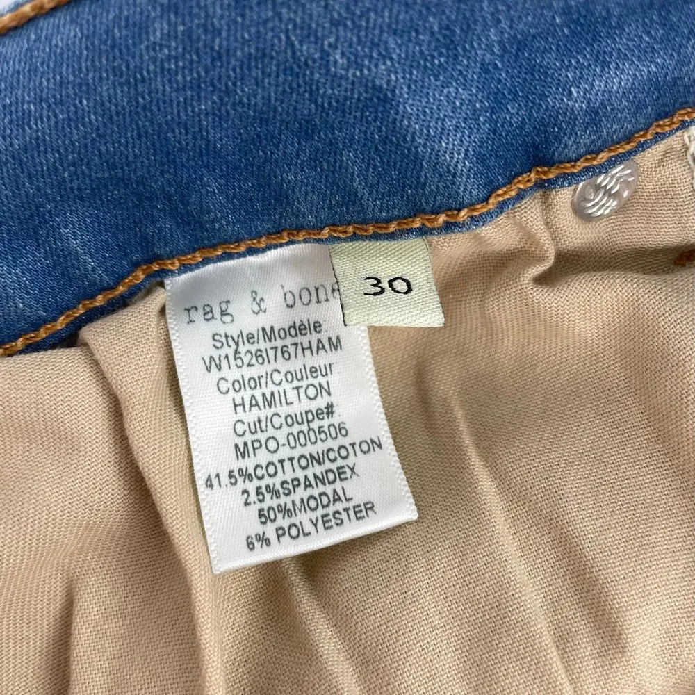 NWOT Rag & Bone Ankle Skinny Stretch Mid Rise Jeans in Hamilton Size 30 - Image 13