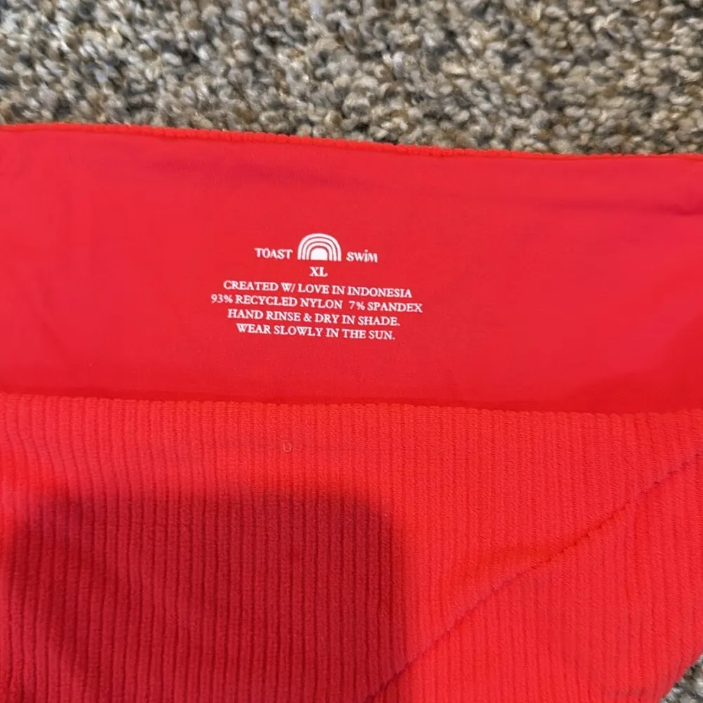 Free People x Toast signature stitch bottom in fire coral XL NWT Red - Image 2