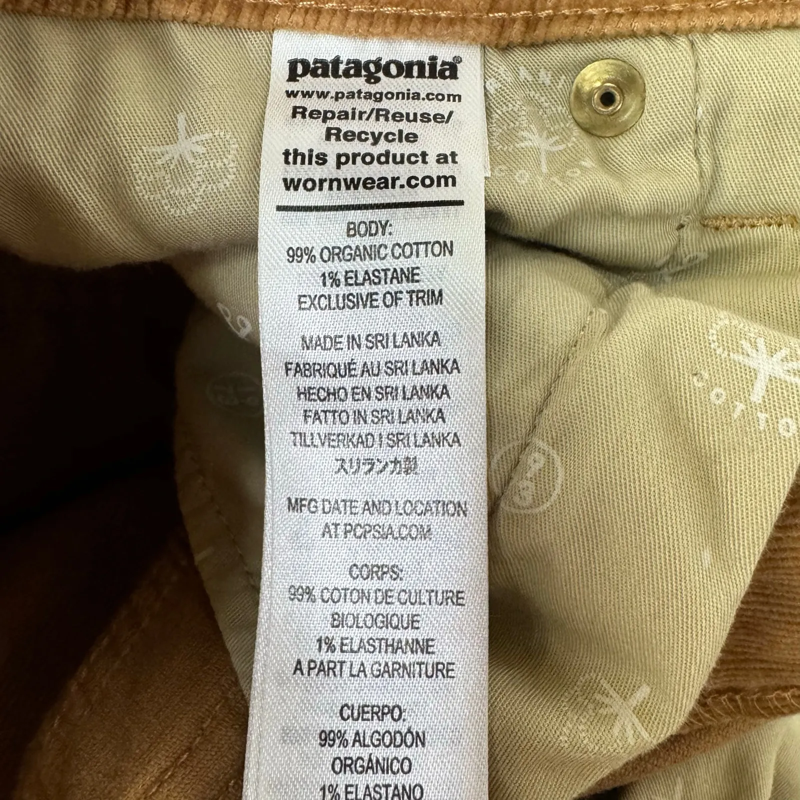 Patagonia Women's Everyday Tan Cords Corduroy Pants 25 - Image 7